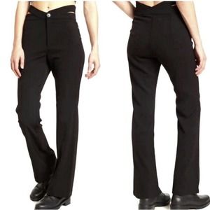 Elodie Women's NWT Black Cut Out Waist Flare Pants High Rise Sz L
